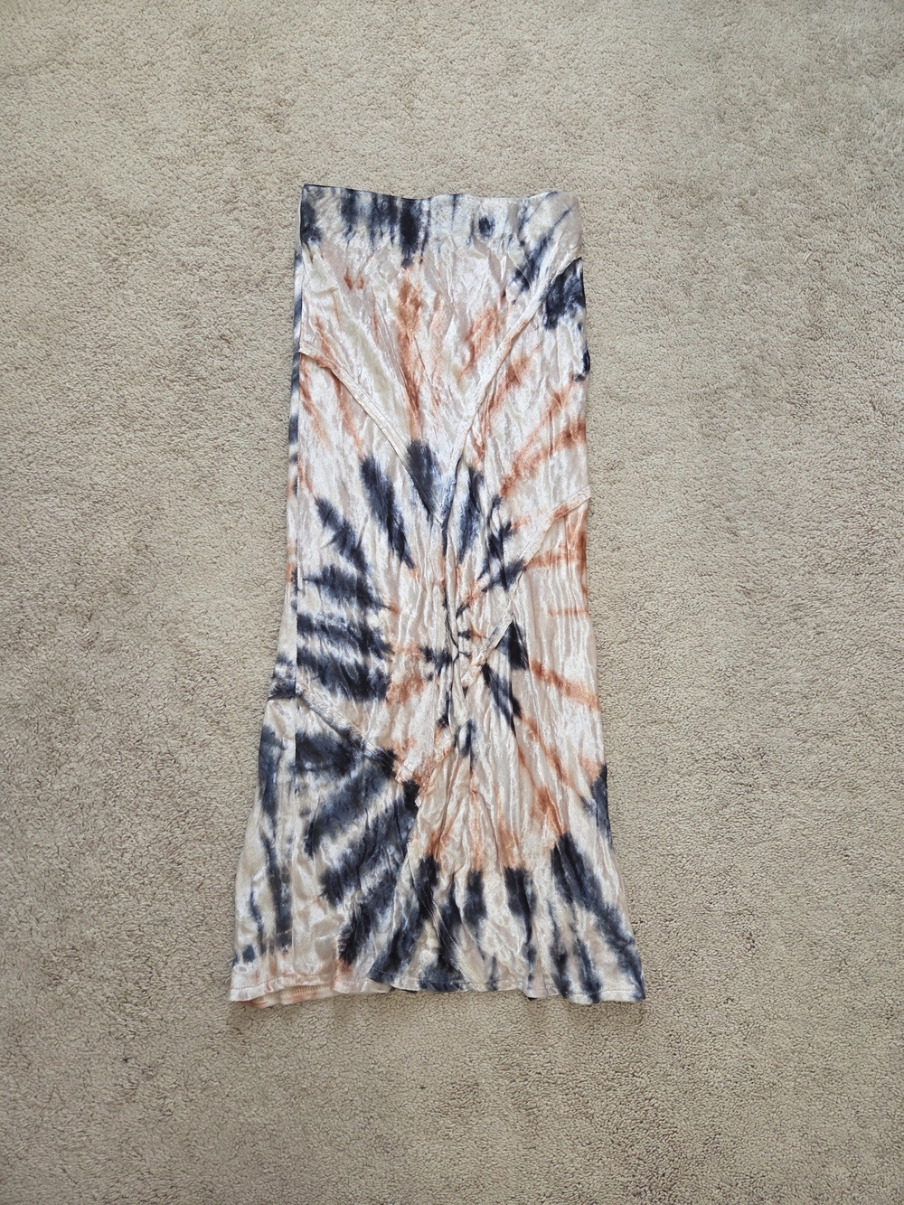 Free People Tie-Dye Velvet Maxi Skirt Size Xs